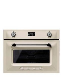 Smeg Sf4920Vcp Victoria 45Cm Built-In Compact Steam Combination Oven - Cream